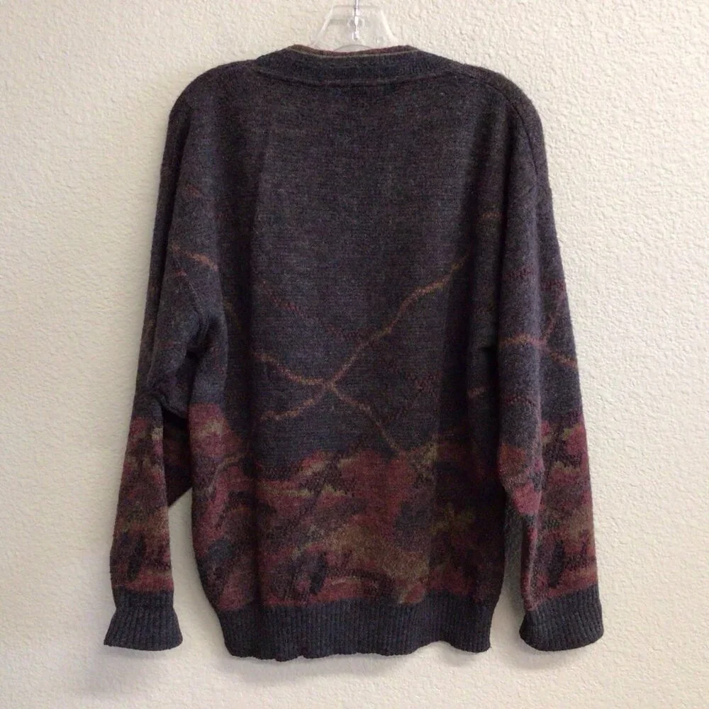 Cambio Italia Vintage 90's Men's Gray Sweater Wool Blend Size Medium Italy